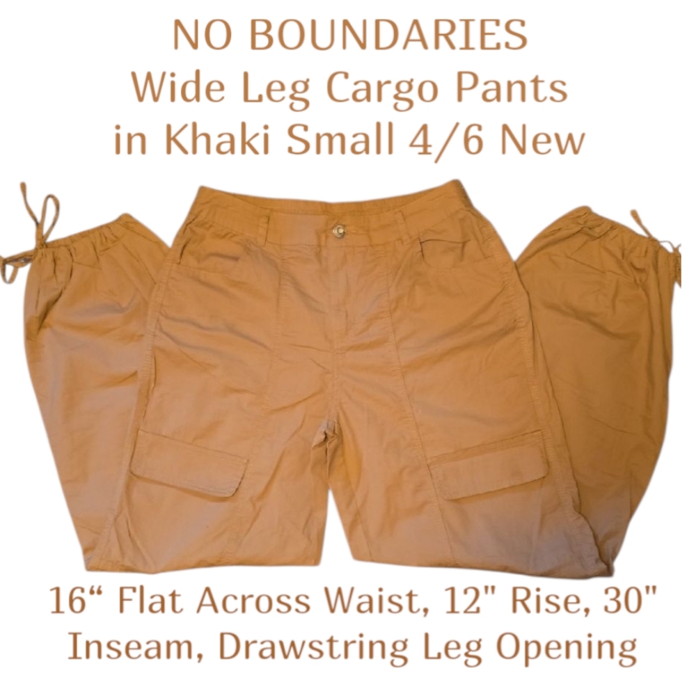No Boundaries Khaki Wide Leg Cargo Pants - Women's
